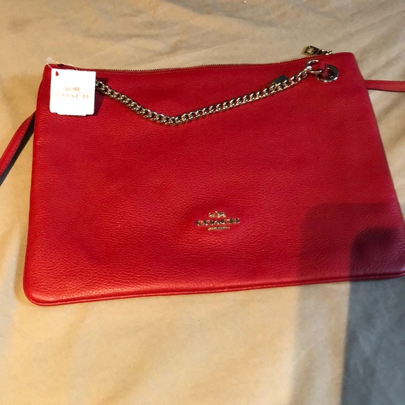 Coach Handbags - NEW WITH TAG Coach cross body red leather bag